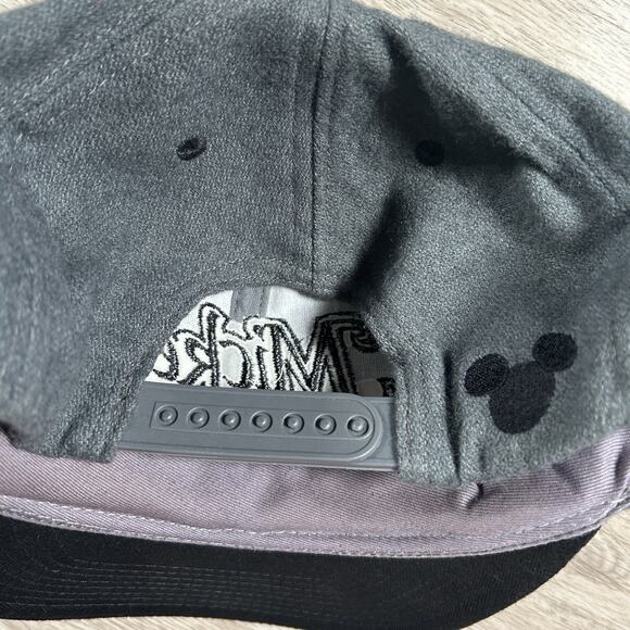 Vintage Disney Mickey Mouse Hat Snapback Cartoon Goofy Gray Black Wool Cap - Picture 2 of 8